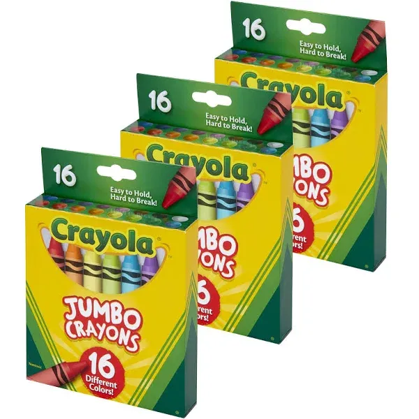 Jumbo Crayons, 16 Per Pack, 3 Packs