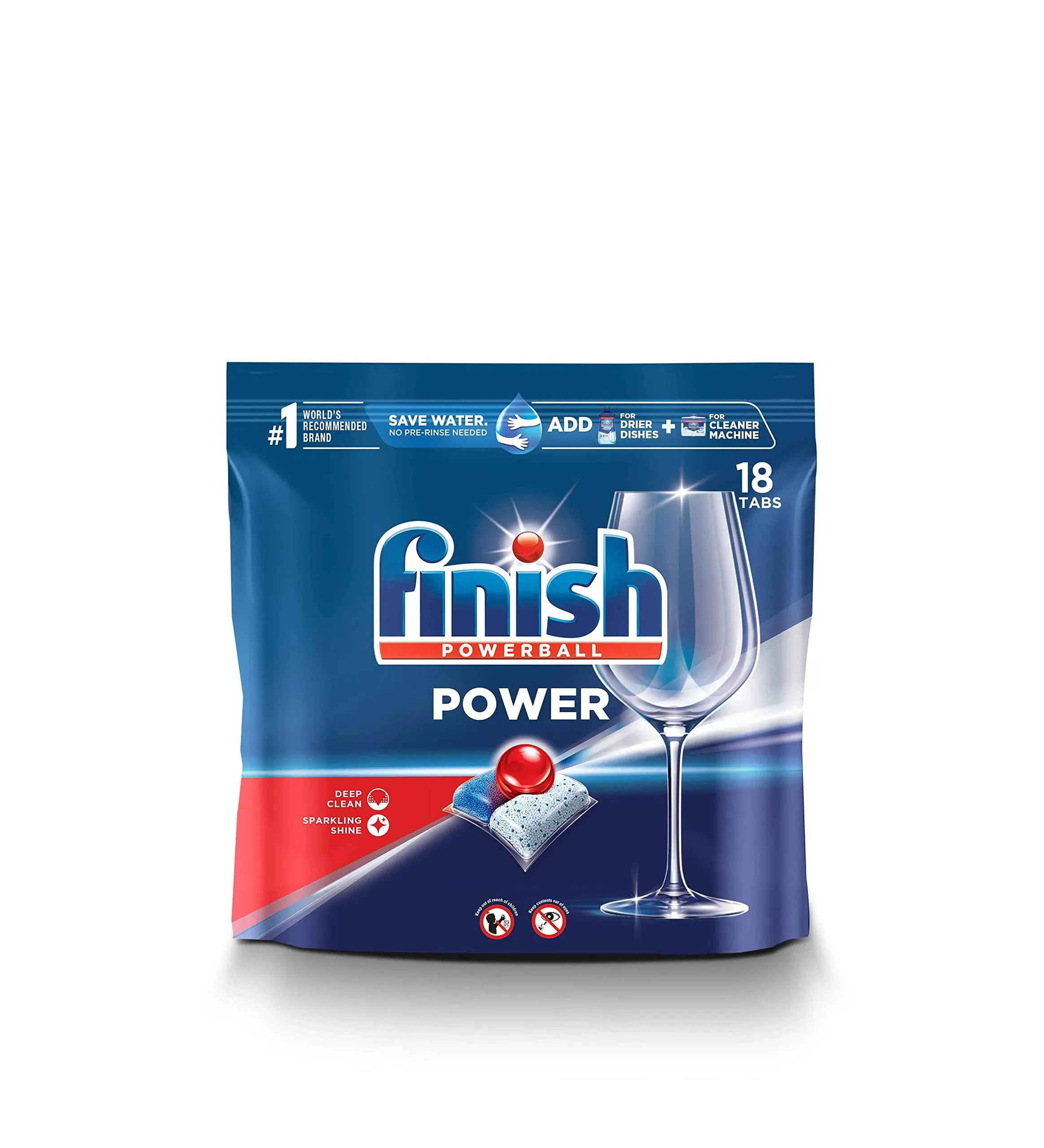 Finish Powerball Dishwasher Detergent Tabs - Power 18 ct