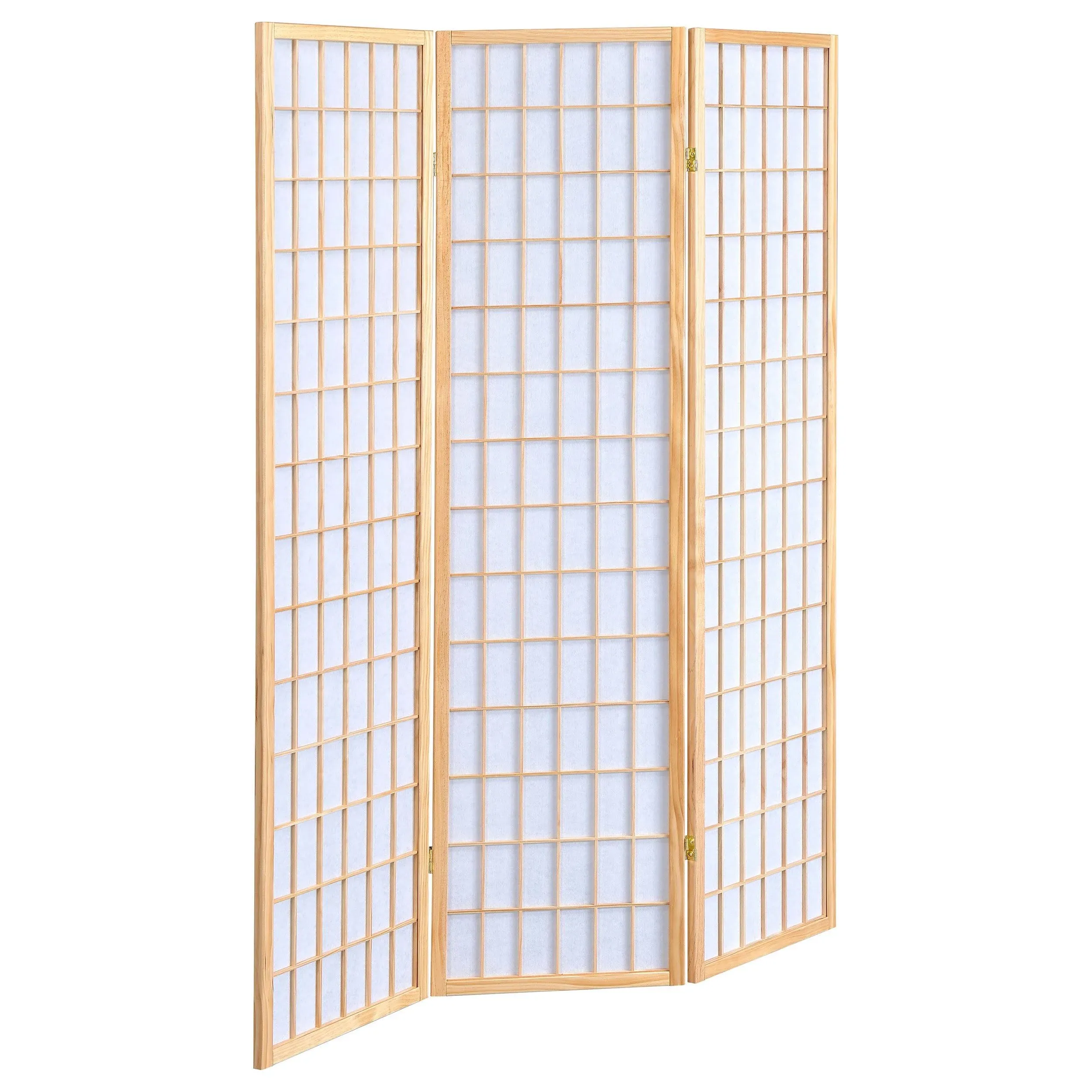 3-Panel Folding Screen Natural And White