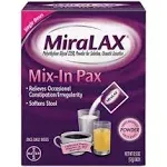 MiraLAX, Mix-In Pax. Constipation Relief. 10 Once Daily Doses, Expires 11/25