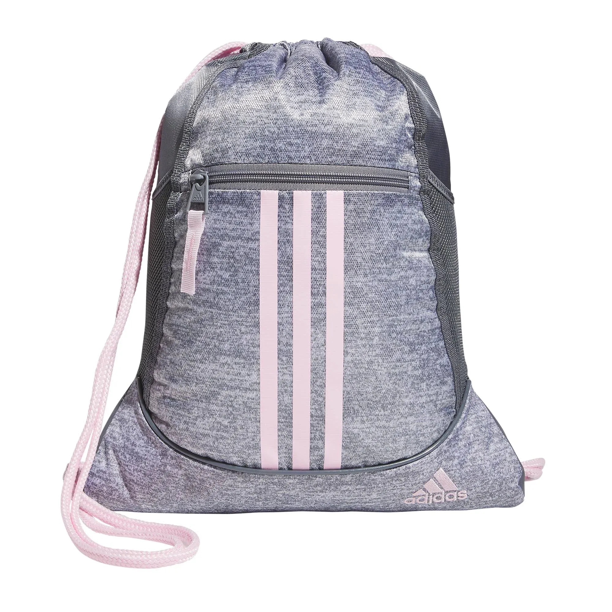 adidas Alliance Sackpack Discontinued, Jersey Grey/Clear Pink/Grey, One Size