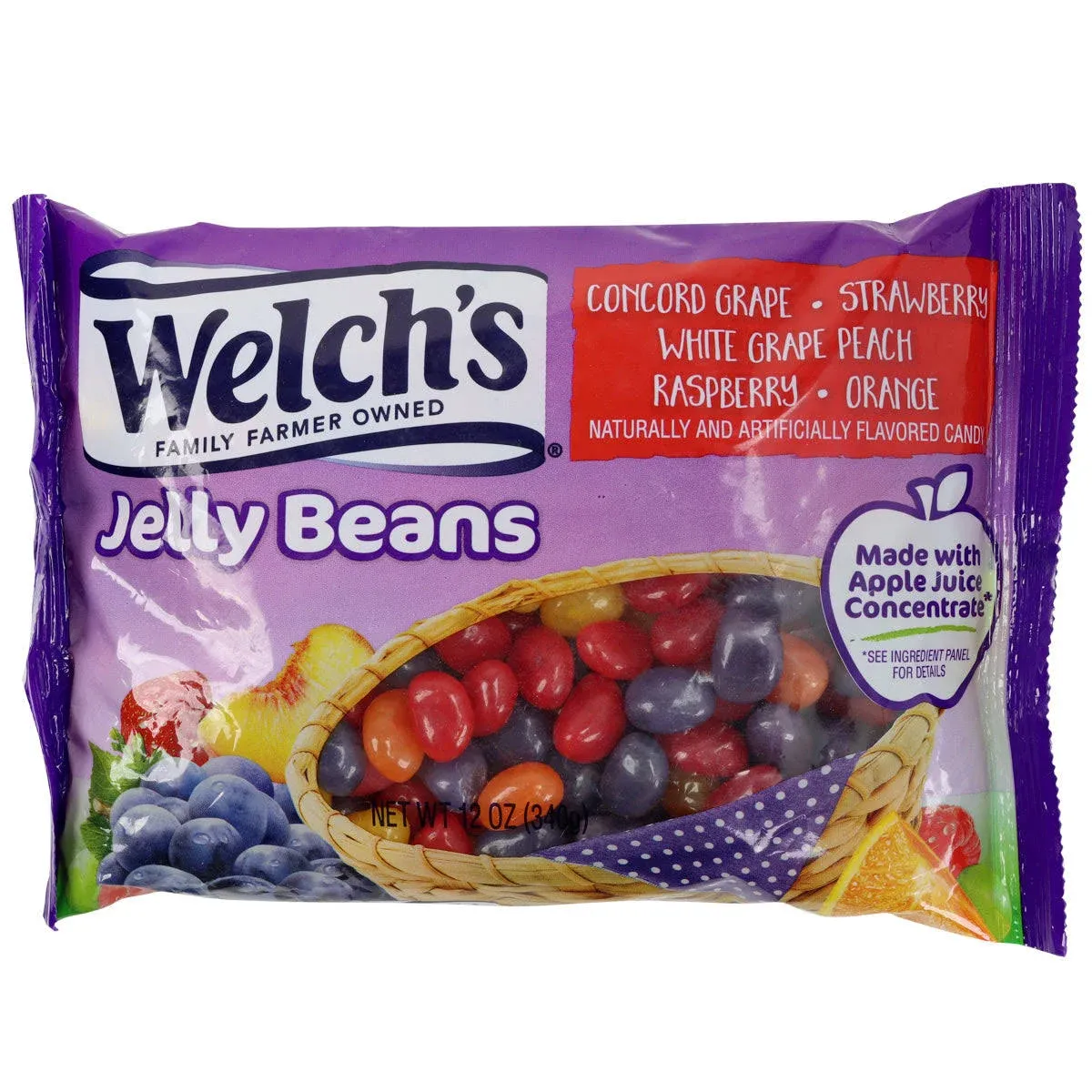 Welch's Assorted Fruit Flavored Jelly Beans Pack of 2 Candy Bags, Real Fruit Flavors Easter Basket Stuffers