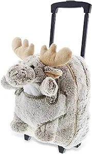 DolliBu Moose Plush Trolley &amp; Purse Set - 3-in-1 Kids Trolley Backpack &amp; Brow...