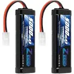 Zeee 7.2V 5000mAh NiMH Battery with Tamiya Plug 6-Cell Rechargeable Battery Pack High Power for RC Car Truck Truggy Buggy Associated HPI Losi Kyosho Tamiya Hobby Models(2 Pack)