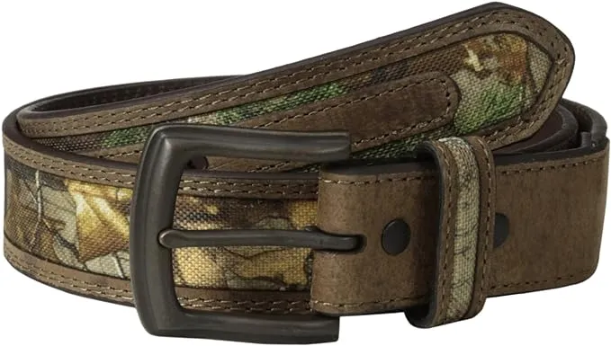 RealTree Camo Men's Camouflage Belt/tan Leather Trim