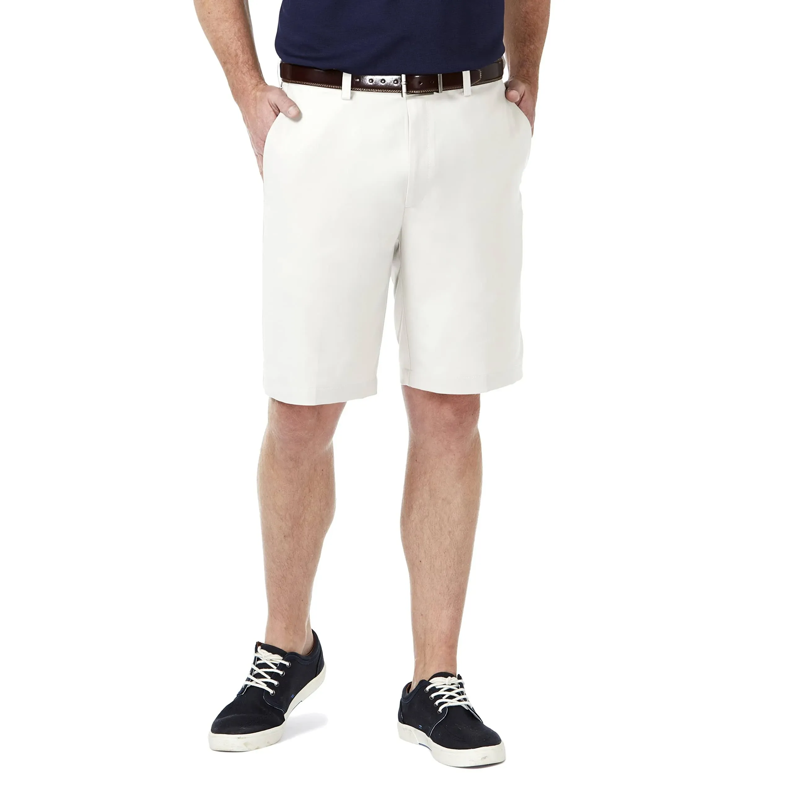 Haggar Men's Cool 18 Pro Straight Fit Flat Front 4-Way Stretch Expandable Waist Short (Regular and Big & Tall Sizes)