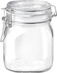 Bormioli Rocco Fido Clear Glass Storage Container Jar 3/4 L Made in Italy