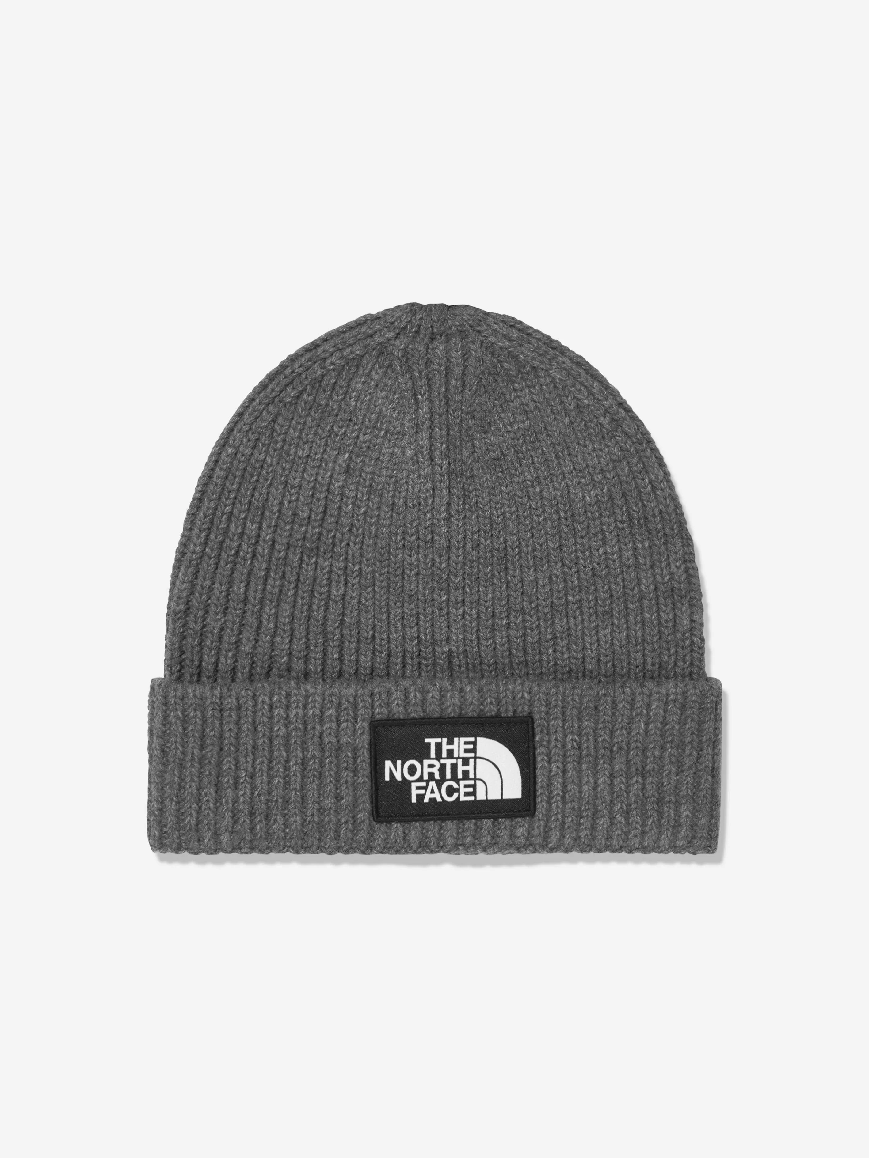 The North Face Kids' Box Logo Cuffed Beanie, TNF Medium Grey Heather