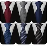 Adulove Men's Necktie Classic Silk Tie Woven Jacquard Neck Ties 6 Pcs