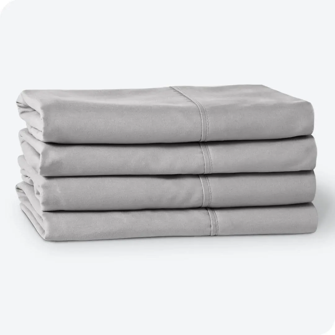 Bare Home Microfiber Pillowcases - Multi-Pack, Light Gray, Standard, Set of 4, Pillowcases & Shams