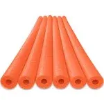 Oodles of Noodles Deluxe Foam Pool Swim Noodles - 6 Pack 52 inch Bulk Pack, Orange