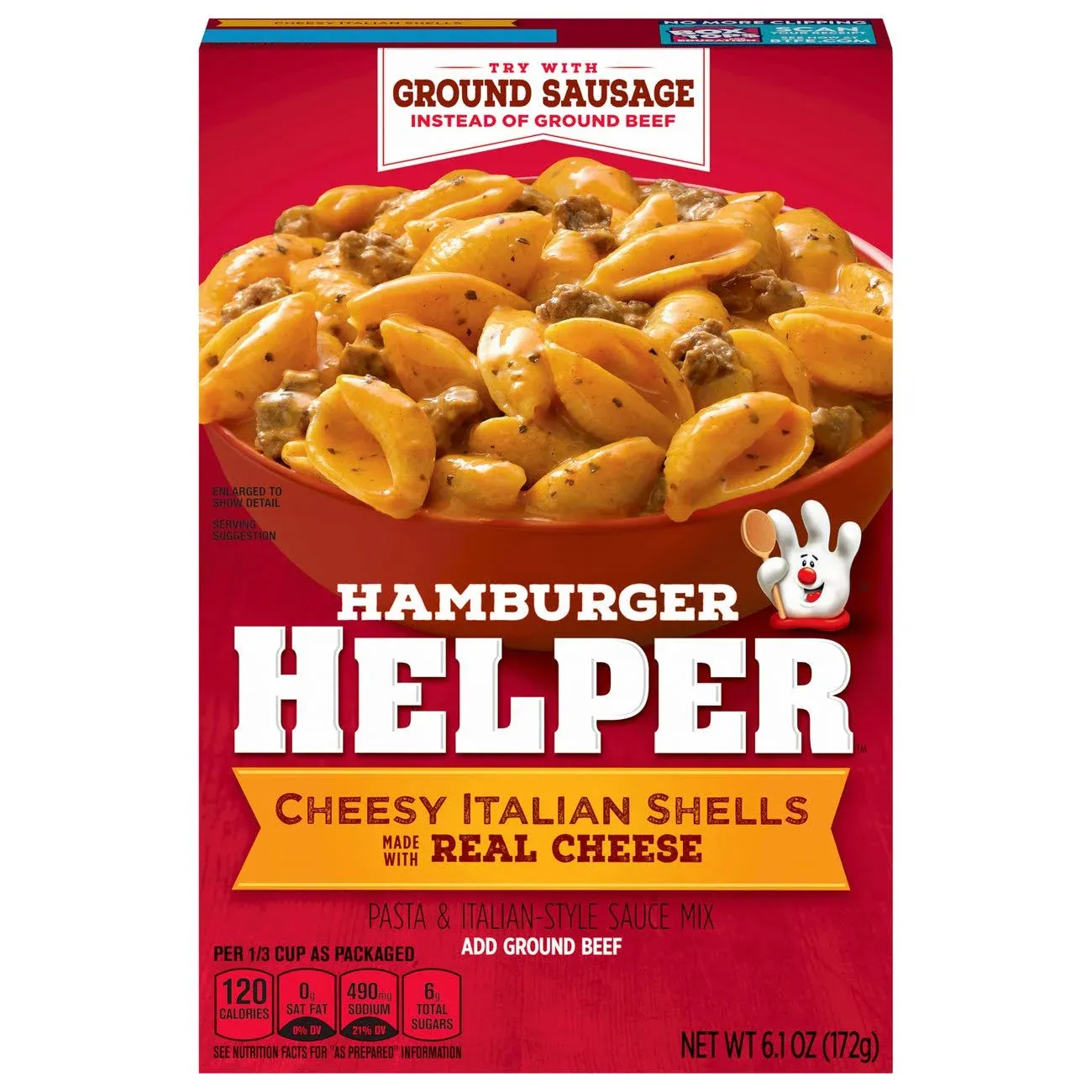 Hamburger Helper Italian Shells, Creamy & Cheesy Sauce (6.1 oz)