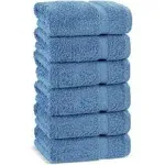 Chakir Turkish Linens Hotel & Spa Quality 100% Cotton Premium Turkish Towels Soft & Absorbent (6-piece Hand Towels, Wedgewood)