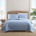 Tommy Bahama Home | Costa Sera Collection | Soft and Breathable, Quilt Bedpsread Coverlet Seasons, Pre-Washed for Added Softness, King, Blue