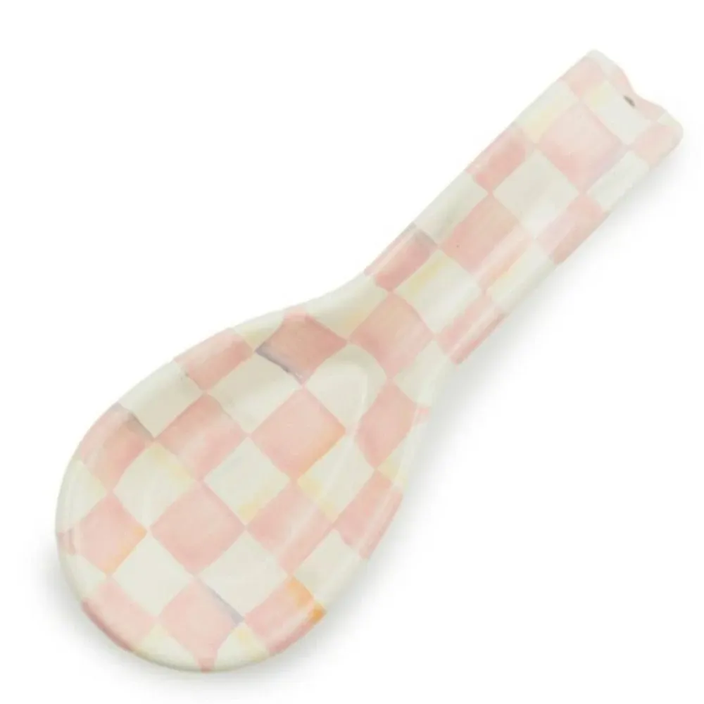 MacKenzie-Childs Rosy Check Enamel Spoon Rest