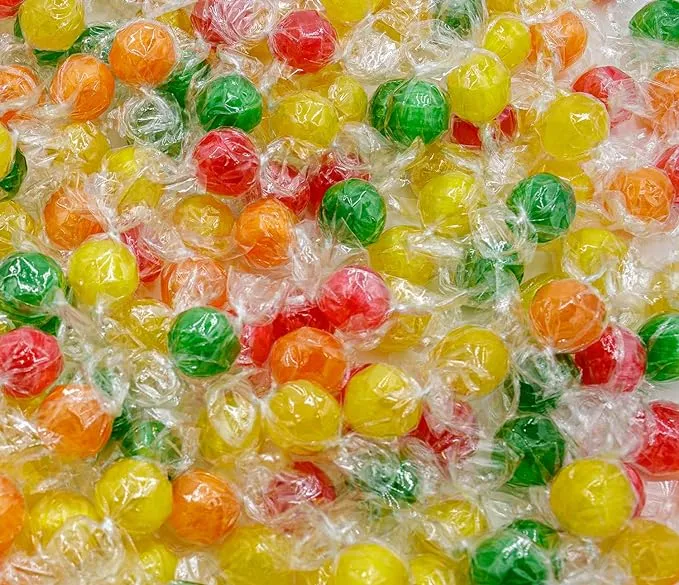 Sour Balls Hard Candy 2 lb – Bulk Bag, 5 Assorted Fruit Flavors, Fat & Gluten Free Candies, Individually Wrapped (172 Pieces)