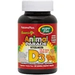 Nature's Plus Animal Parade Vitamin D3 - Black Cherry - 500 IU - 90 Chewable Tablets