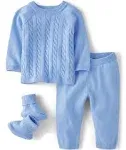 Gymboree Baby Boys&#039; 18-24 months Sky Blue Cable Knit Sweater 3-Piece Outfit Set