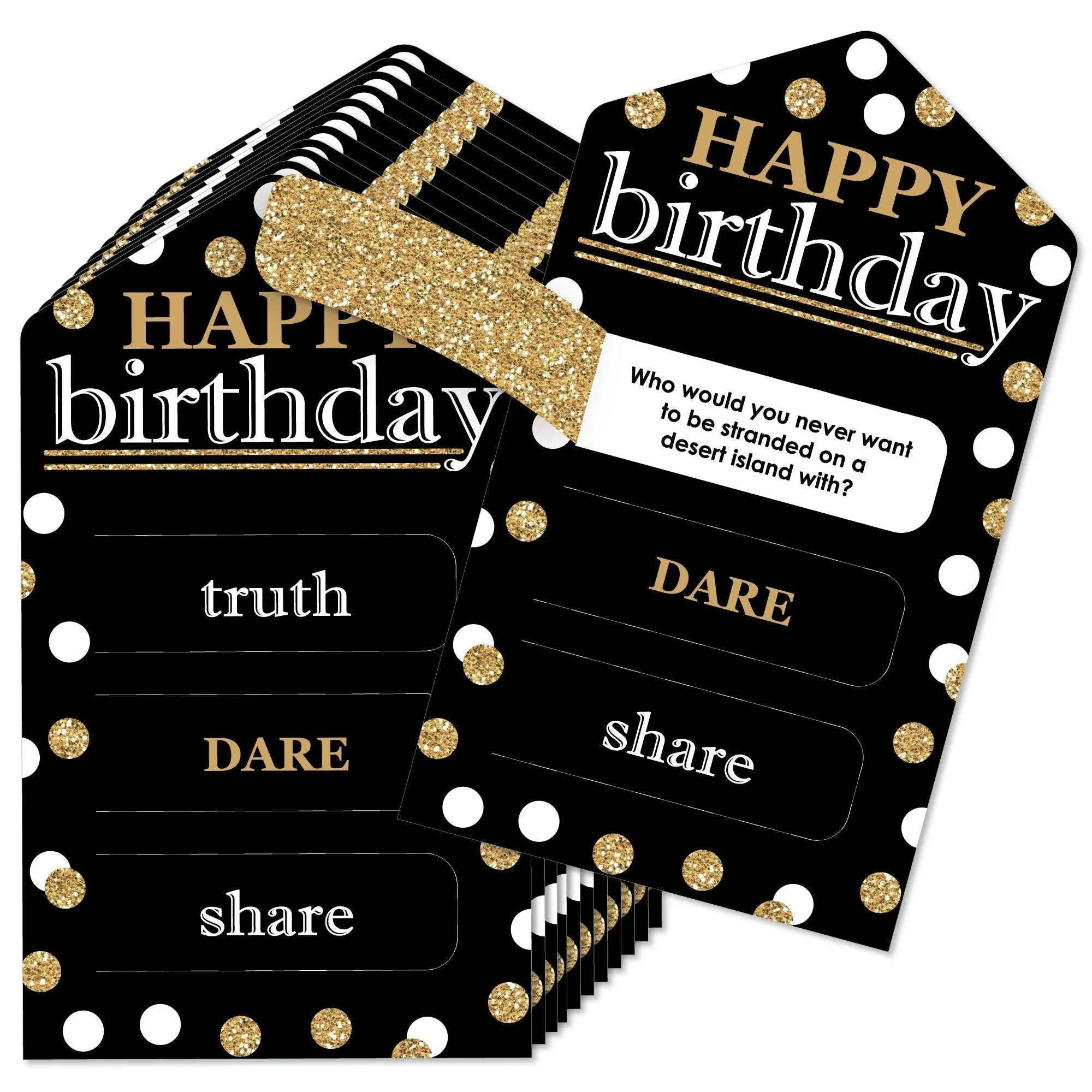 Big Dot of Happiness Adult Happy Birthday Birthday Party Game Pickle Cards