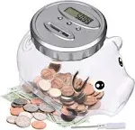 Lefree Digital Piggy Bank with Automatic LCD Display,Large Capacity Digital Counting Money Jar,Coin Bank As Gifts for him,her,Kids Friends Adults