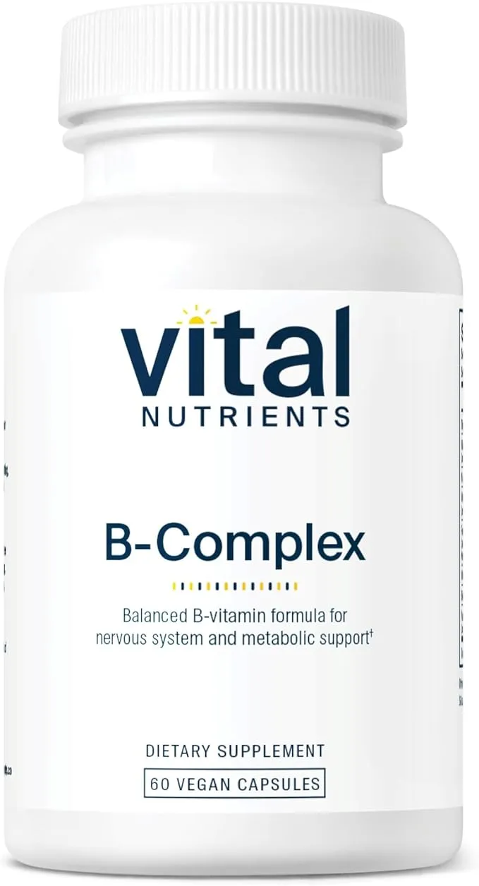 Vital Nutrients Vitamin B-Complex | Vegan High-Potency Methylated B Complex Vitamins | B Vitamins Support Energy Production, Metabolism, and Heart Health* | Gluten, Dairy, Soy Free | 60 Capsules