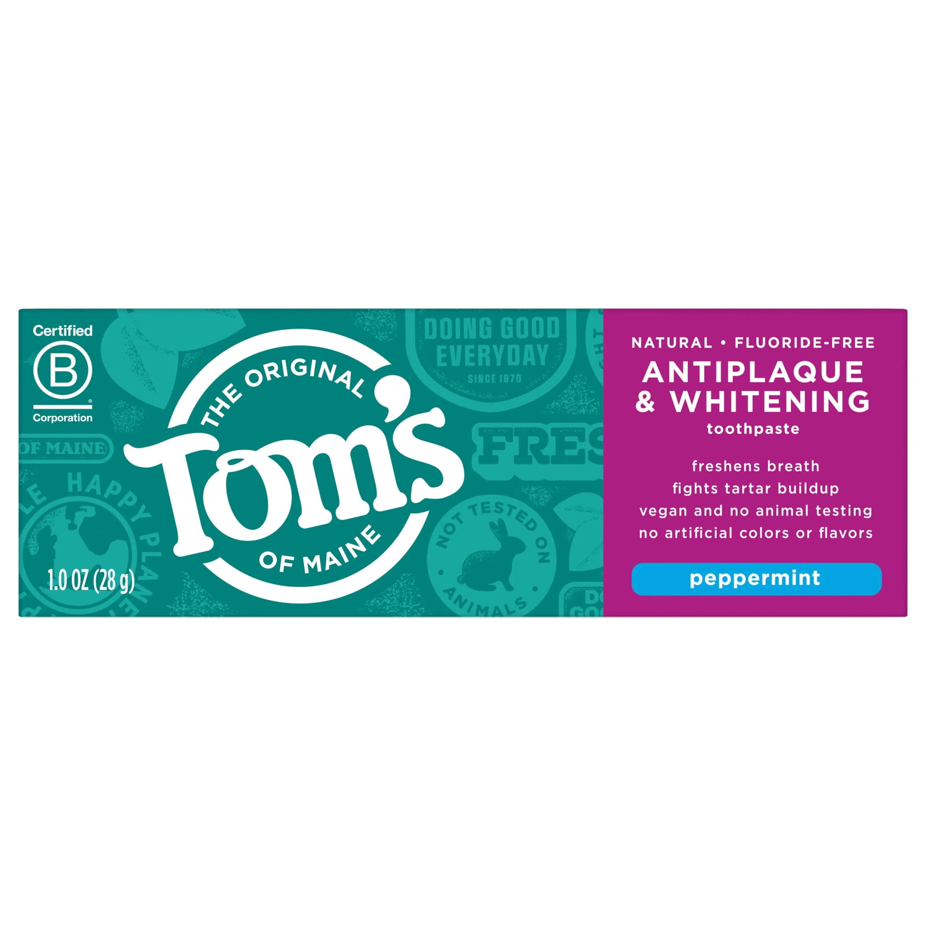 Tom's of Maine Antiplaque & Whitening Peppermint Toothpaste 1 oz