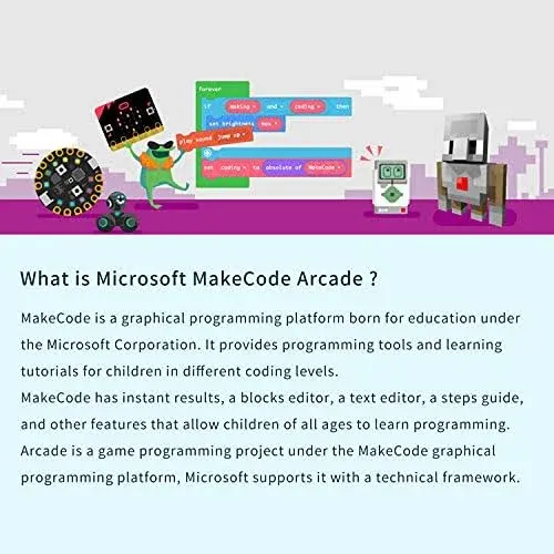 ELECFREAKS Retro Coding Arcade for Microsoft Makecode DIY Programmable Handheld Game Console Suitable for STEM Education, Kid Game Programming Learning Machine Supports Block Programming and Python