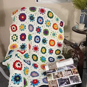 Handmade Crochet Throw Blanket Sweater Style Year Round Gift Indoor Outdoor ...