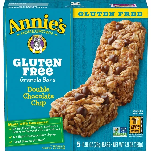 Annie's Gluten Free Chewy Double Chocolate Chip Granola Bars