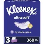 Kleenex Ultra Soft 3 Ply Tissues (4 x 120 ct)