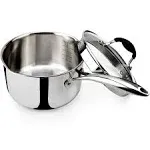 AVACRAFT Tri-Ply Stainless Steel Saucepan with Glass Strainer Lid,Cooking Pot (T