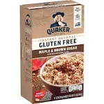 Quaker Instant Oatmeal, Gluten Free, Maple & Brown Sugar, Heart Healthy Oatmeal, Individual Packs, 1.51 Oz (Pack of 8)