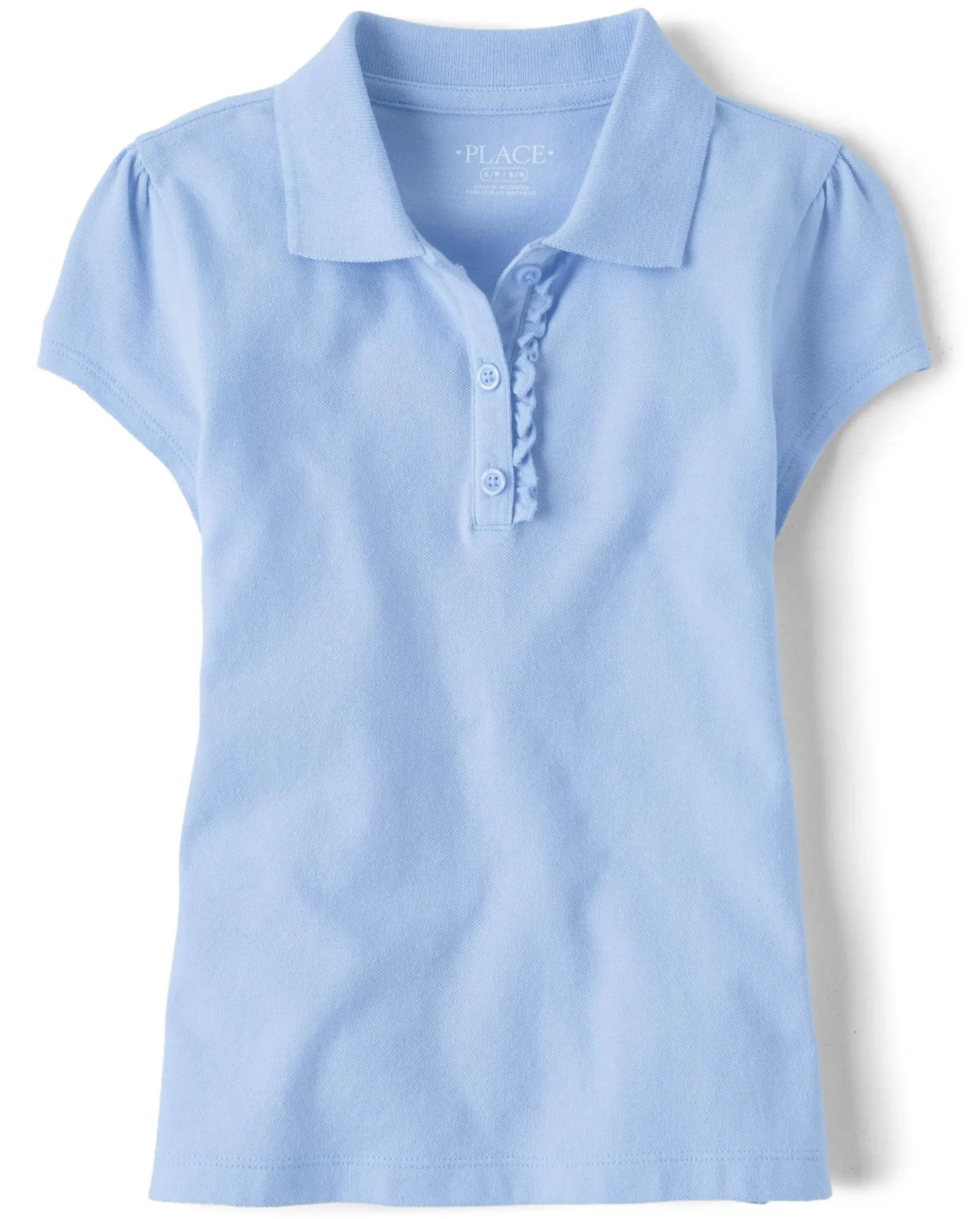 The Children's Place Girls' Short Sleeve Ruffle Pique Polo