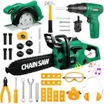 Vextronic Kids Tool Set 36 PCS with Electric Toy Chainsaw Drill Circul