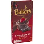 Baker's Premium Baking Bar, Semi-Sweet Chocolate, 56% Cacao - 4 oz