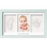 Baby Handprint & Footprint Keepsake Duo Frame In Sage