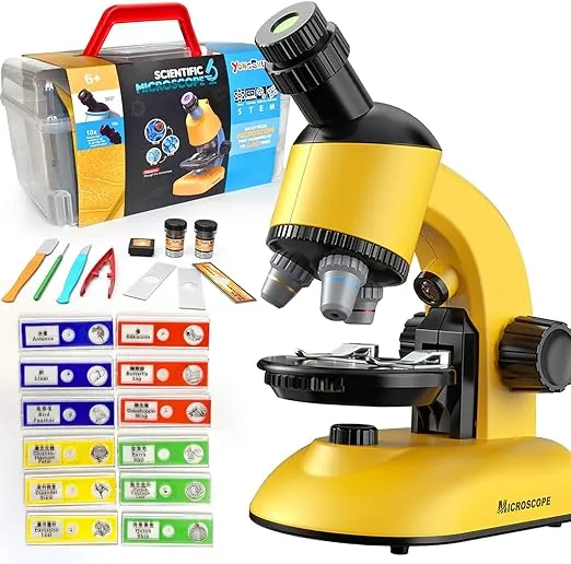 Microscope for Kids, Microscope Kit LED 40X-1200X Magnification Kids Science Toys, Microscope Slides with Specimens for Kids,Students Microscope STEM Kit