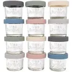 WeeSprout Glass Baby Food Storage Jars w/Lids (8 oz, 8 Pack Set) Snack, Puree, Reusable Small Containers, Breast Milk, Fridge or Freezer, Microwave & Dishwasher Safe, Essential Must Have for Infants