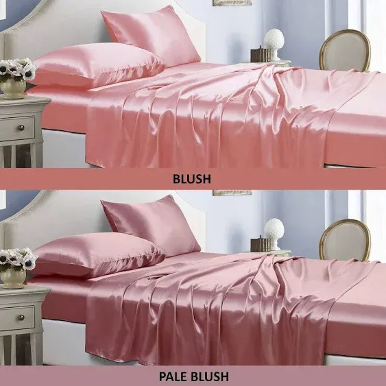 Bibb Home Silky Satin 4 Piece Sheet Set