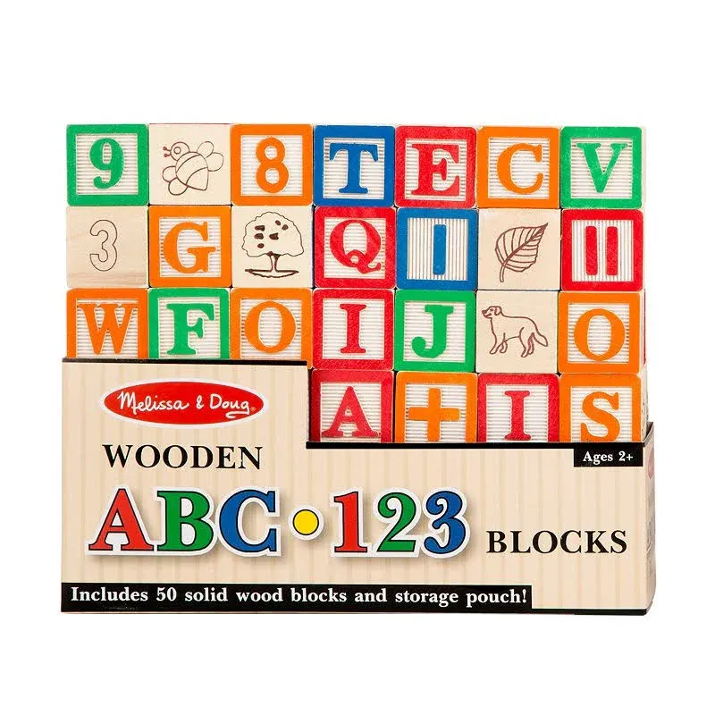 Melissa Doug Wooden ABC/123 Blocks