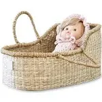 Bebe Bask Premium Baby Doll Bassinet. Handcrafted Baby Doll Moses Basket, Perfect Baby Doll Basket or Baby Doll Basket Carrier.