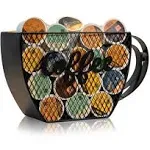 Made Easy Kit Coffee Pod Organizer - Home Coffee Bar Functional Décor - Café Station Countertop Storage Accessories