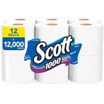 Scott 1000 Sheets Per Roll Toilet Paper, 30 Rolls, Bath Tissue, 30 count