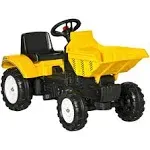 Aosom Ride On Excavator with Manual Control Bucket, No Power Ride on Tractor Pedal Car Pretend Play with Forward Backward, for Aged 3-6 Years Old, Yellow