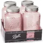 Ball Jar Rose Vintage Regular Mouth Pint Canning Jars, 4 Pack