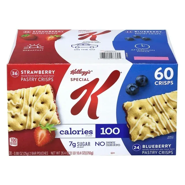 Kellogg's Special K Pastry Crisps, Variety Pack (60 Count)