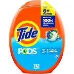 Tide PODS Laundry Detergent Soap Pacs, HE Compatible, 112 ct, Powerful 3-in-1 Clean, Clean Breeze