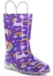 Western Chief Kids Rainbow Unicorn Lighted PVC Rain Boot Purple 9