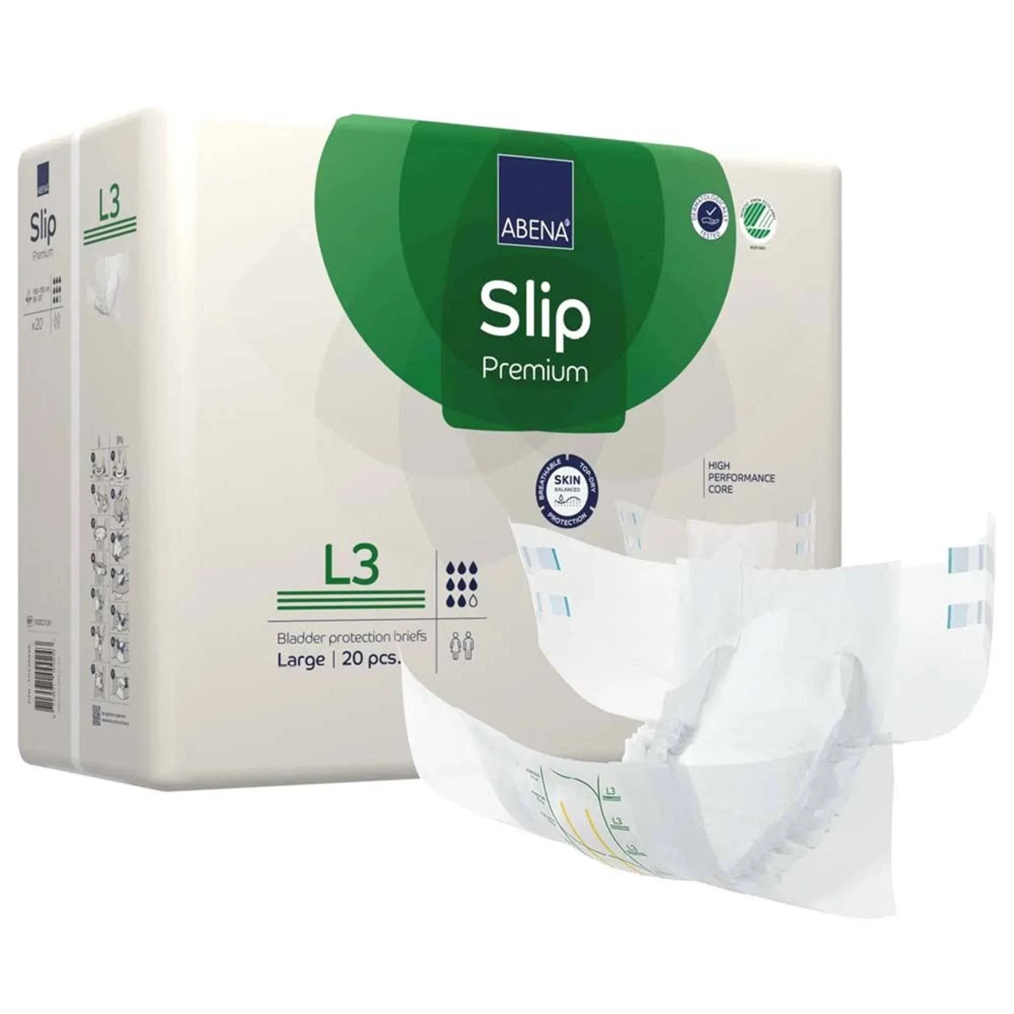 Abena Slip L3 Premium Brief, Large, Absorbency Level 3 - 20/Package