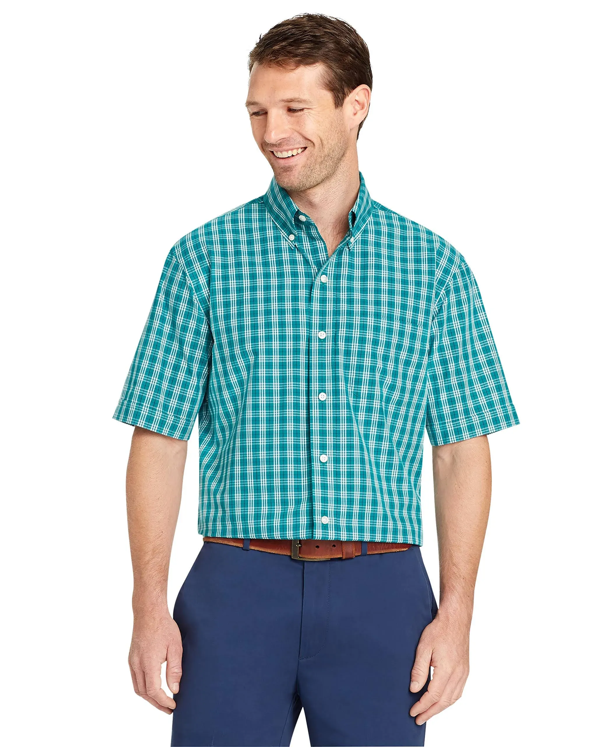 Arrow Men's Hamilton Plaid Short-Sleeve Shirt - Green, L